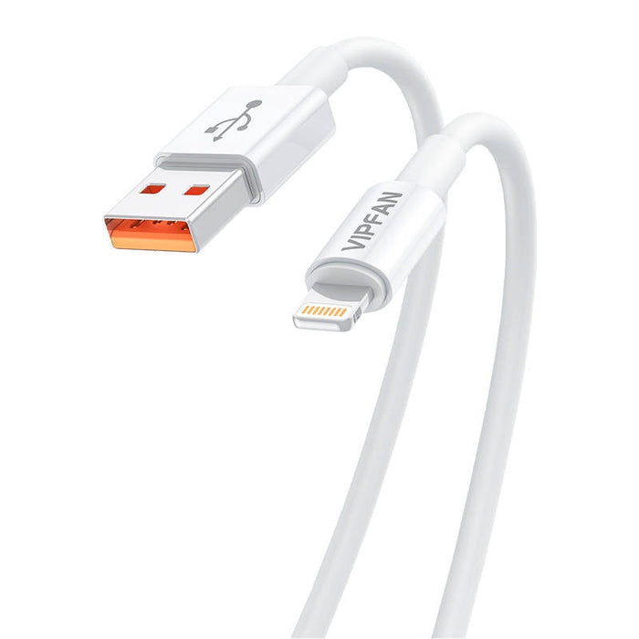 Кабел Vipfan X17, USB към Lightning, 6A, 1.2m, бял