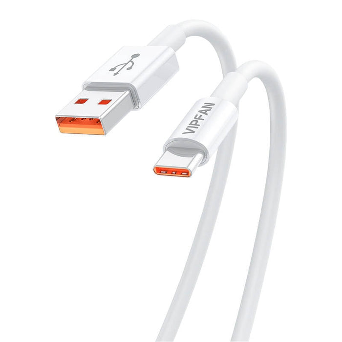 Кабел Vipfan X17 USB към USB - C 6A 1.2m Бял