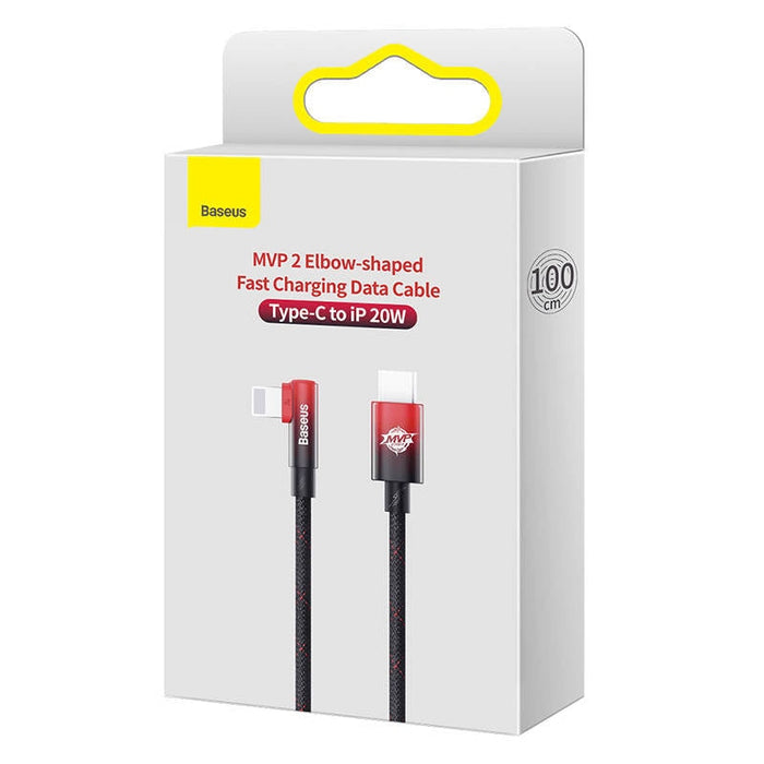 Кабел Baseus MVP USB-C към Lightning 20W 1m Черно-червен