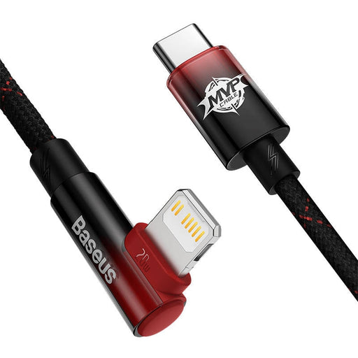 Кабел Baseus MVP USB-C към Lightning 20W 1m Черно-червен