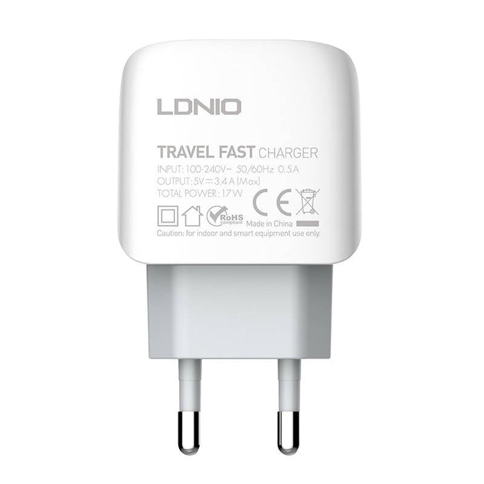 Зарядно устройство LDNIO A3312 3x USB 17W Бял