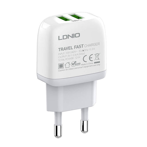 Зарядно устройство LDNIO A2219 2x USB 2.4A Бял