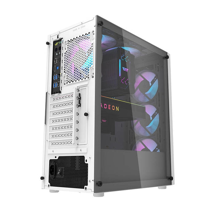 Кутия за компютър Darkflash A290, с 4 вентилатора, Бял