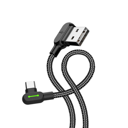 Ъглов кабел Mcdodo CA - 5280 USB към USB - C LED 1.2m черен