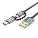 Кабел 2в1 Choetech USB към USB - C / Micro 1.2m черен