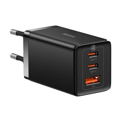 Адаптер Baseus GaN5 Pro 2xUSB - C + USB 65W черен