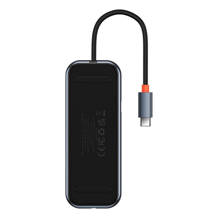 Хъб 6в1 Baseus AcmeJoy series, USB-C към 2xUSB 3.0 + USB 2.0 + USB-C PD + HDMI + RJ45, тъмносив