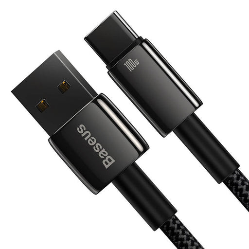 Кабел Baseus Tungsten Gold USB към USB-C 100W 1m черен