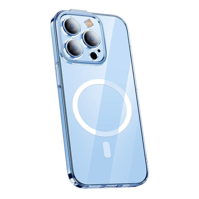 Кейс Baseus Crystal Magnetic за iPhone 14 Pro Max, със скрийн протектор от закалено стъкло, прозрачен