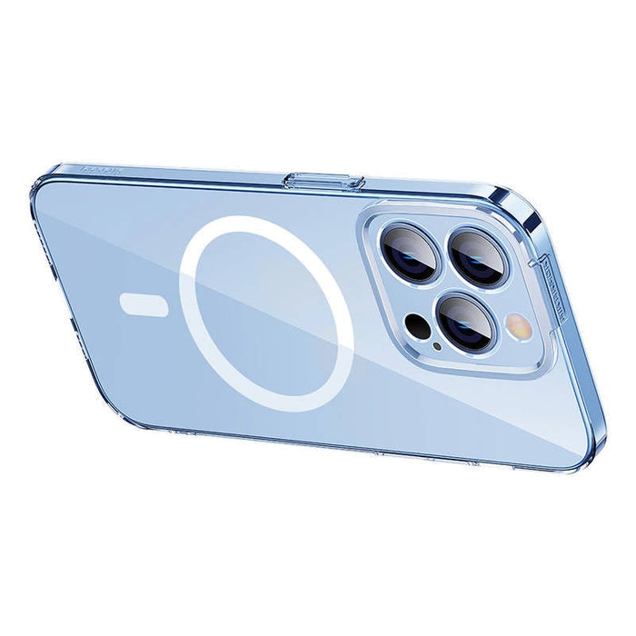 Кейс Baseus Crystal Magnetic за iPhone 14 Pro Max, със скрийн протектор от закалено стъкло, прозрачен