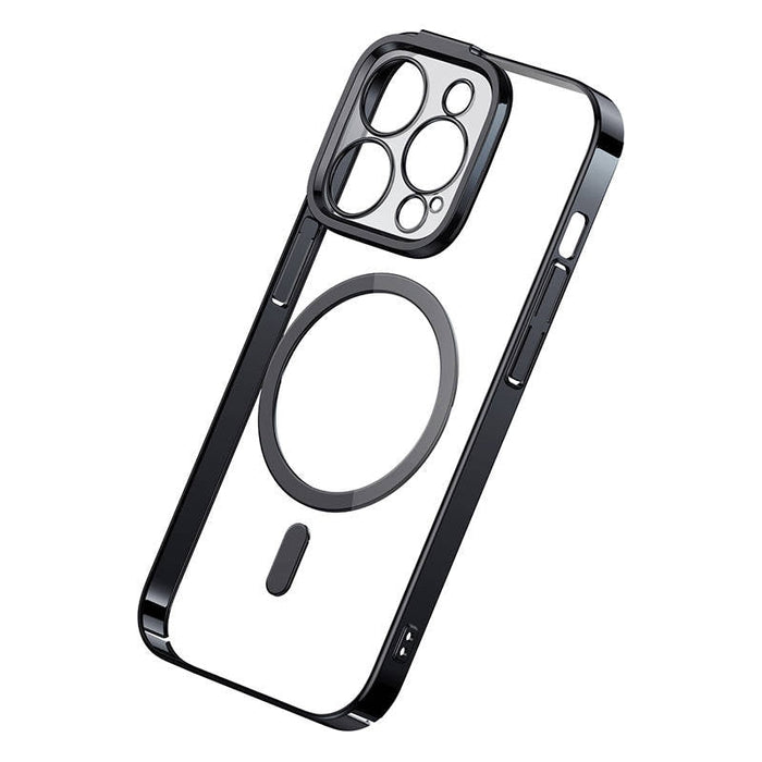 Кейс Baseus Glitter Magnetic за iPhone 14 Pro, със скрийн протектор от закалено стъкло, черен