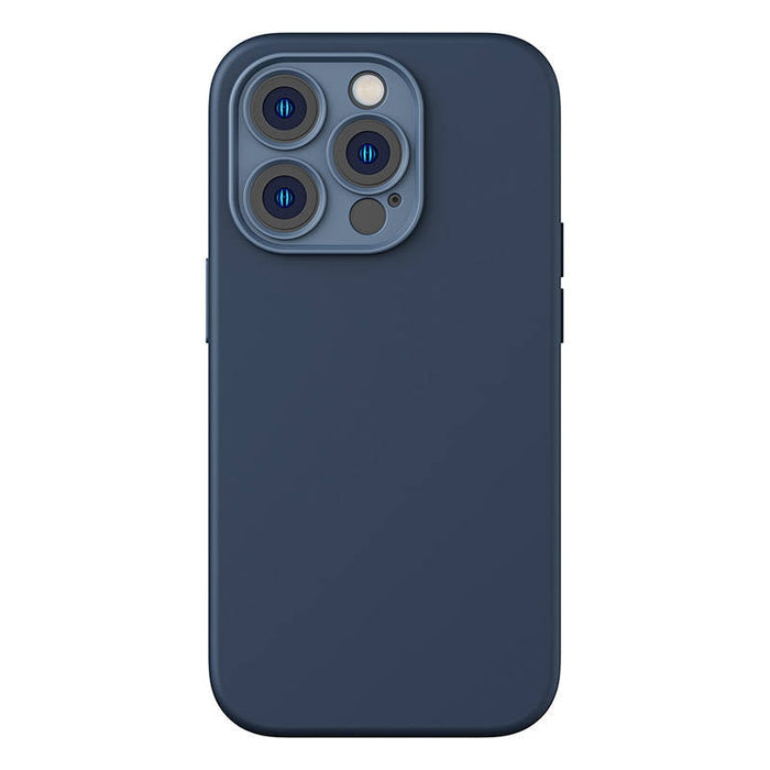 Кейс Baseus Liquid Silica Magnetic за iPhone 14 Pro Max, със скрийн протектор от закалено стъкло, син