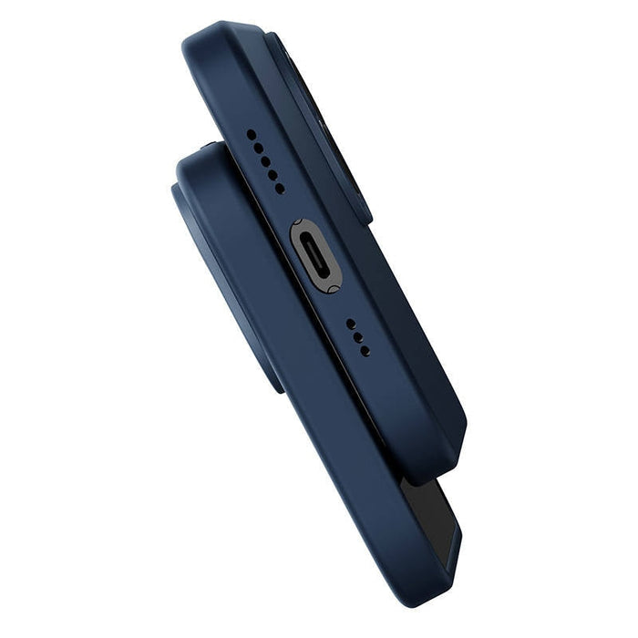 Кейс Baseus Liquid Silica Magnetic за iPhone 14 Pro Max, със скрийн протектор от закалено стъкло, син
