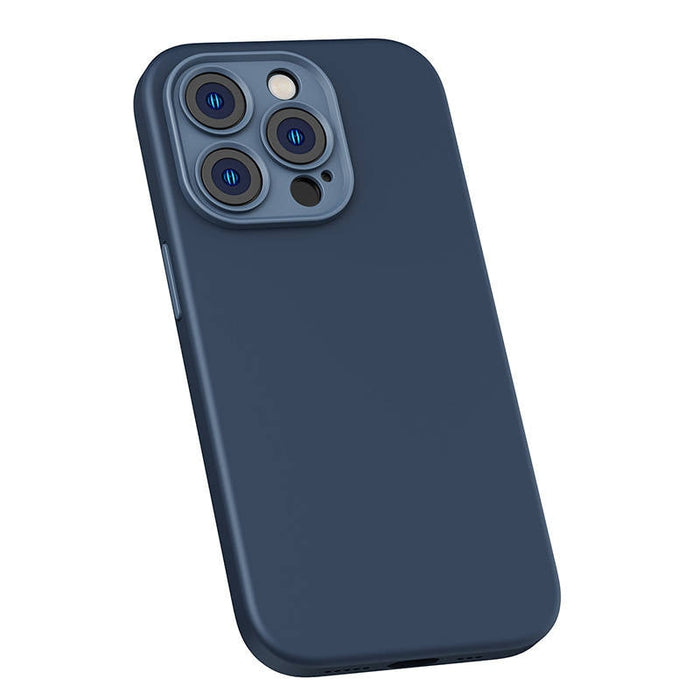 Кейс Baseus Liquid Silica Magnetic за iPhone 14 Pro Max, със скрийн протектор от закалено стъкло, син