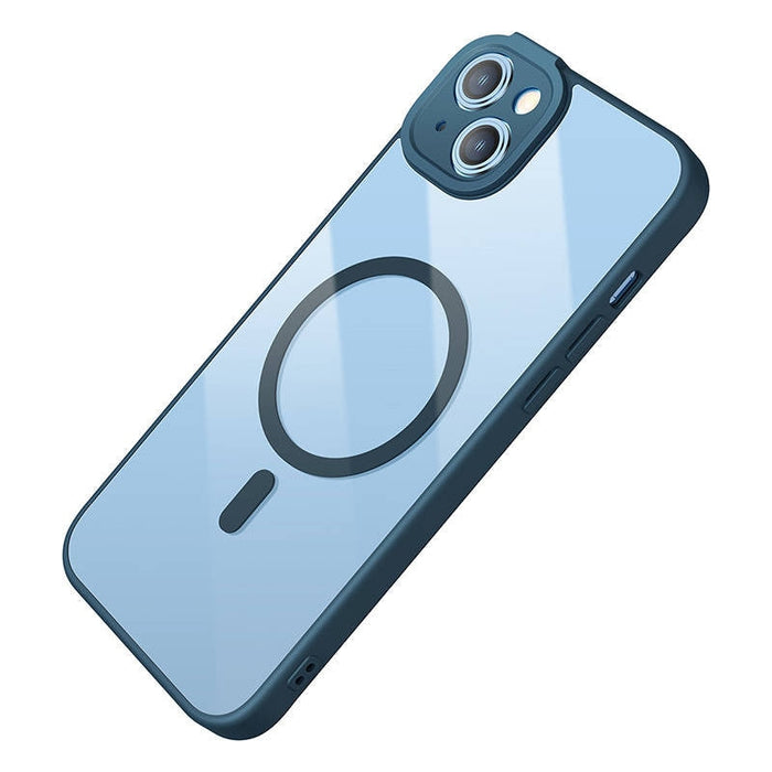 Кейс Baseus Frame Magnetic за  iPhone 14 Plus, със скрийн протектор от закалено стъкло, син