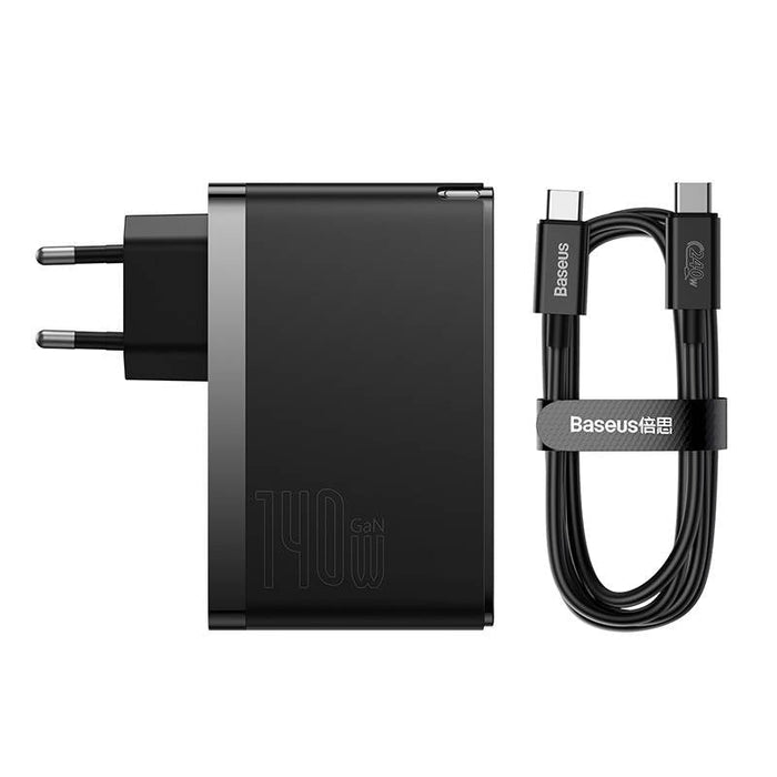 Адаптер Baseus GaN5 Pro 2xUSB - C + USB 140W черен