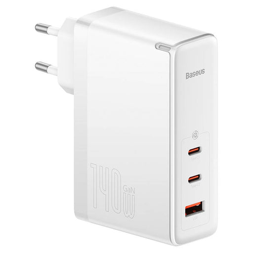 Адаптер Baseus GaN5 Pro 2xUSB - C + USB 140W бял