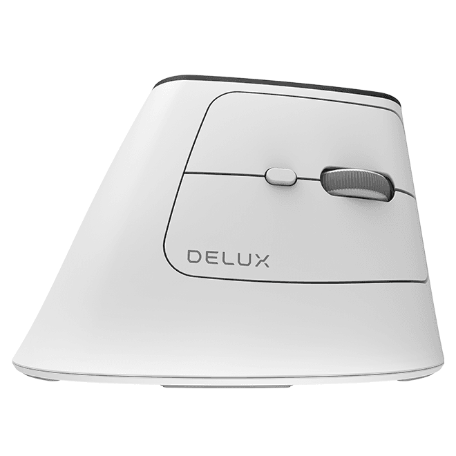 Безжична ергономична мишка Delux MV6 DB, BT+2.4G, 800 / 1200 / 1600 / 2400 / 4000 DPI, бяла