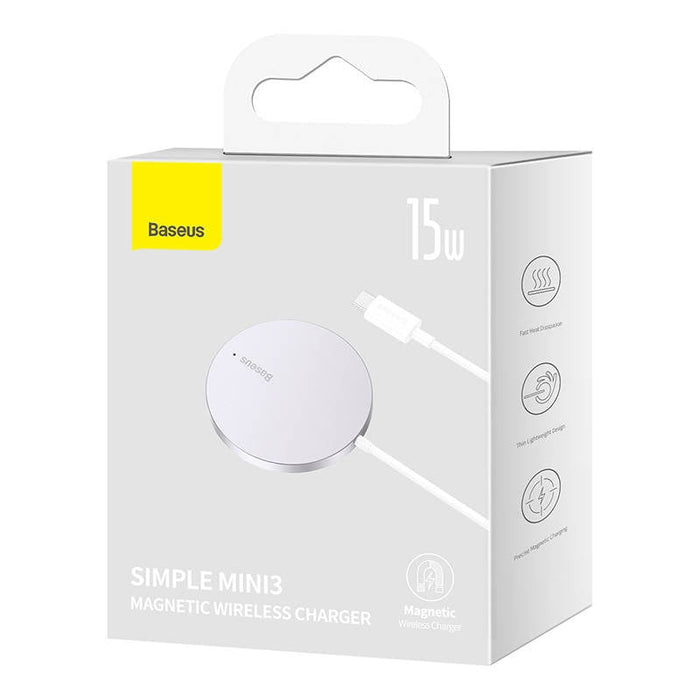 Индуктивно безжично зарядно Baseus Simple Mini3 15W сиво