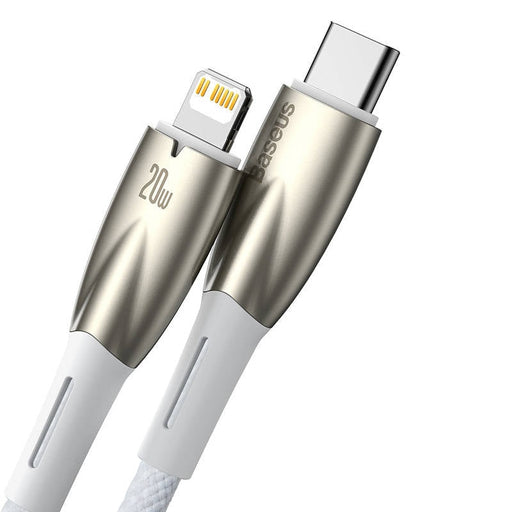 Кабел Baseus Glimmer Series USB-C към Lightning 20W 1m бял