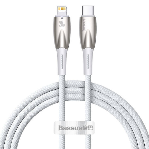 Кабел Baseus Glimmer Series USB-C към Lightning 20W 1m бял