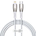 Кабел Baseus Glimmer Series USB-C към Lightning 20W 1m бял