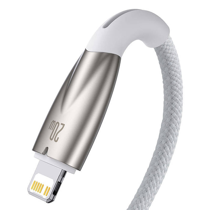 Кабел Baseus Glimmer Series USB-C към Lightning 20W 1m бял