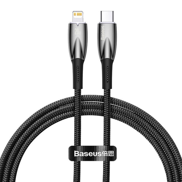 Кабел Baseus Glimmer Series USB-C към Lightning 20W 1m черен