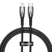 Кабел Baseus Glimmer Series USB-C към Lightning 20W 1m черен