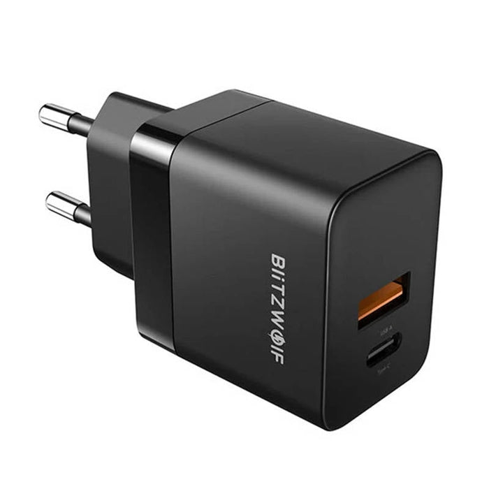 Адаптер Blitzwolf BW - S21 GaN 35W USB + USB - C черен