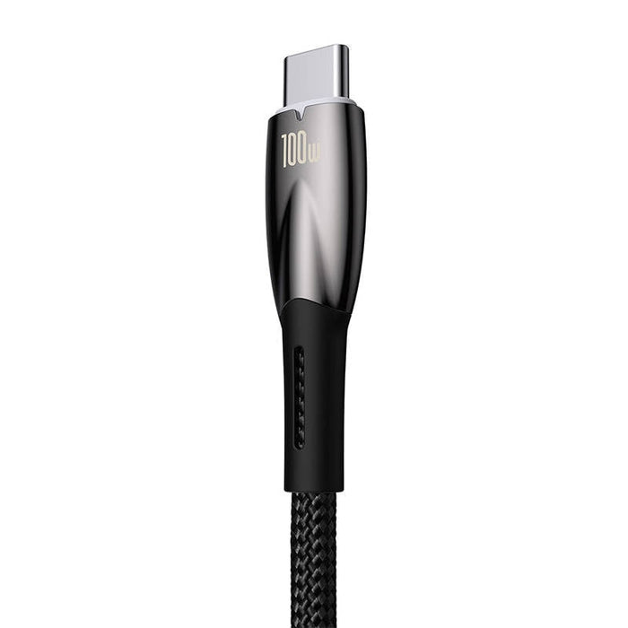 Кабел Baseus Glimmer Series, USB към USB-C, 100W, 2m, черен