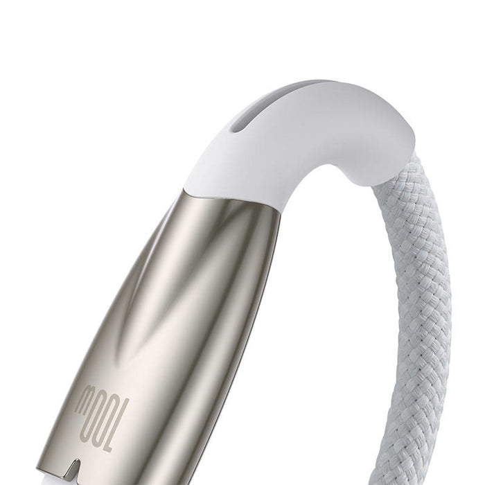 Кабел Baseus Glimmer Series, USB към USB-C, 100W, 2m, бял