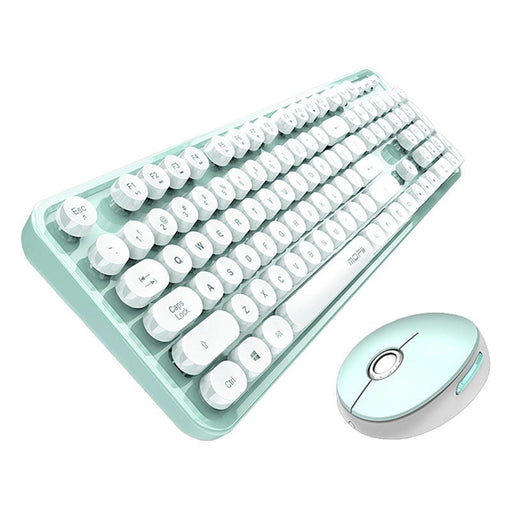 Безжична клавиатура + мишка MOFII Sweet 2.4G зелено - бели