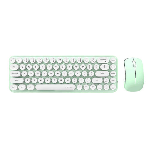 Безжична клавиатура + мишка MOFII Bean 2.4G зелено - бели