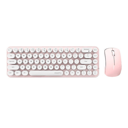 Безжична клавиатура + мишка MOFII Bean 2.4G розово - бели