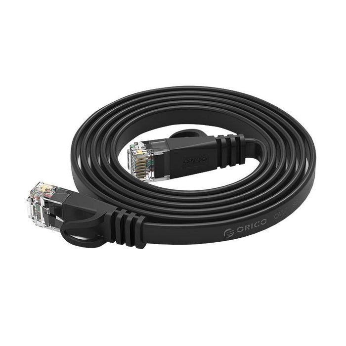 Мрежов кабел Orico Ethernet RJ45 Cat.6 плосък 2m черен