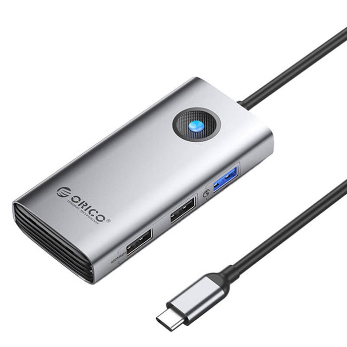 Мултифункционална докинг станция 5в1 Orico Type - C HUB сива