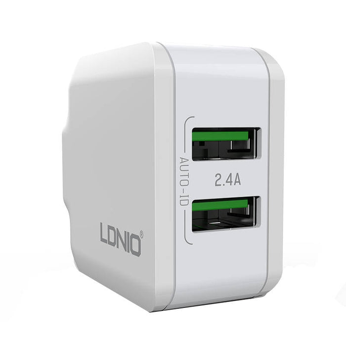 Адаптер LDNIO A2201 2USB с USB - C кабел
