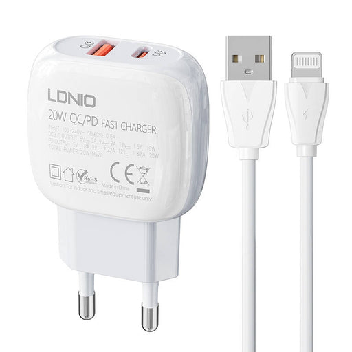 Адаптер LDNIO A2313C USB USB - C 20W с към Lightning кабел