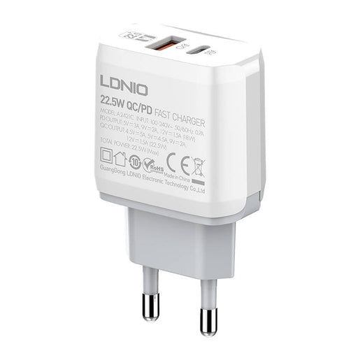 Адаптер LDNIO A2421C USB USB - C 22.5W с Lightning кабел