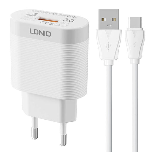 Адаптер LDNIO A303Q USB 18W с USB - C кабел