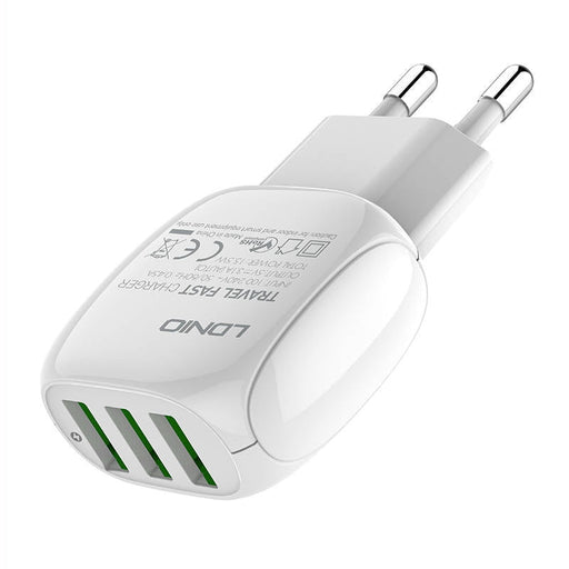 Адаптер LDNIO A3315 3USB с Lightning кабел