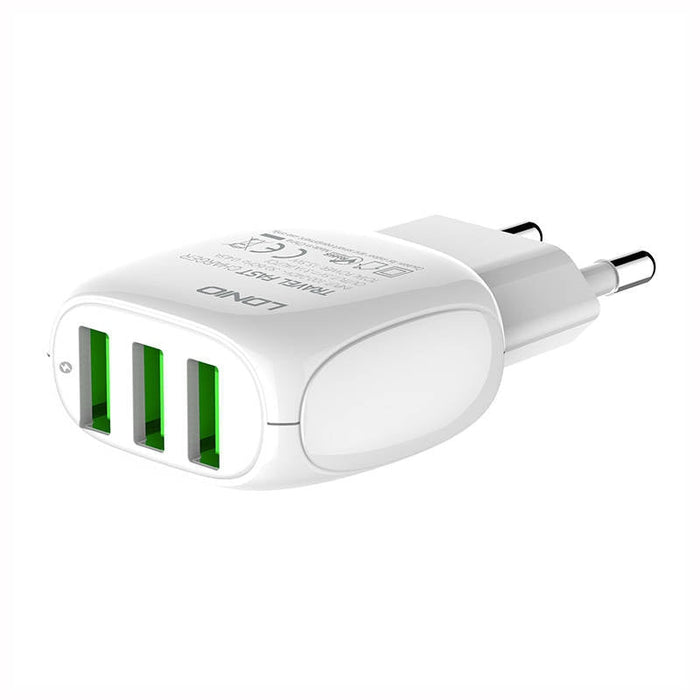 Адаптер LDNIO A3315 3USB с MicroUSB кабел