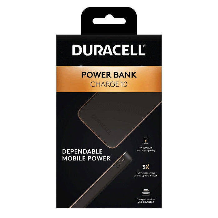 Преносима батерия Duracell Charge 10 PD 18W 10000mAh Черен