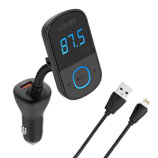 FM трансмитер Bluetooth C705Q 2USB USB - C с Lightning кабел