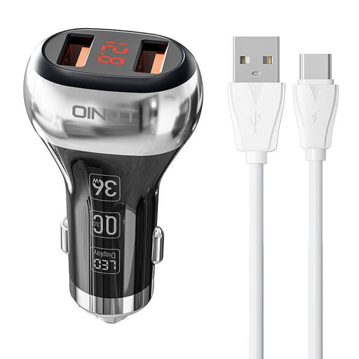 Зарядно за кола LDNIO C2 2USB с USB - C кабел