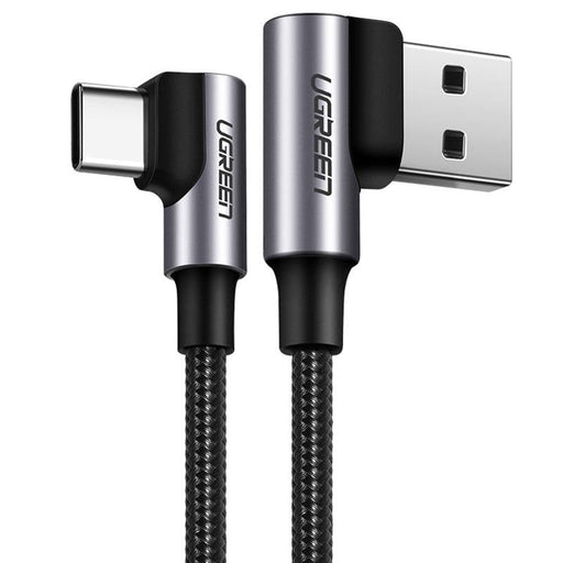 Ъглов кабел UGREEN US176 USB - A 2.0 към USB - C 3A 3m черен