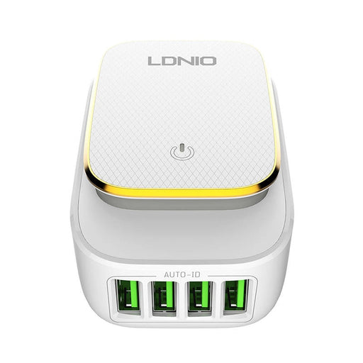 Зарядно LDNIO A4405 4х USB LED лампа с USB - C кабел 4.4A
