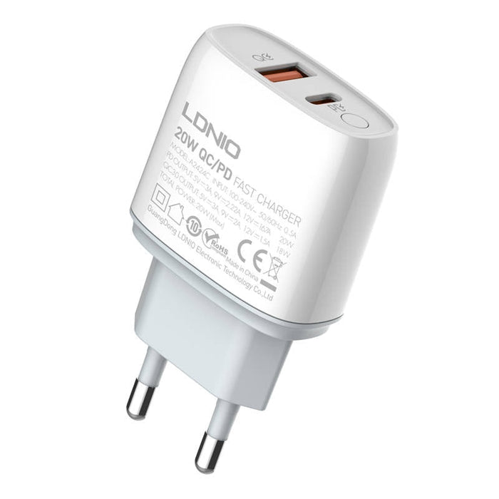 Адаптер LDNIO A2424C USB USB - C 20W с към Lightning кабел