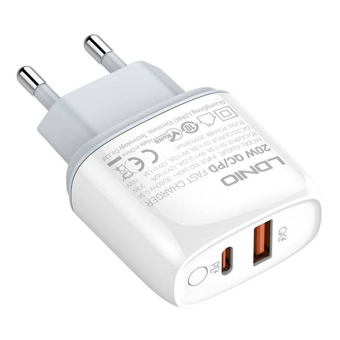 Адаптер LDNIO A2424C USB USB - C 20W с microUSB кабел